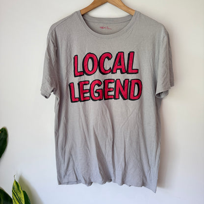 H&H Size L Gray "LOCAL LEGEND" Short-Sleeve T-Shirt