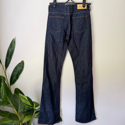 Women's Dark Wash Skinny Jeans with Split Hem Detail