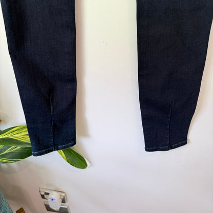 Women's Dark Wash Skinny Jeans with Split Hem Detail