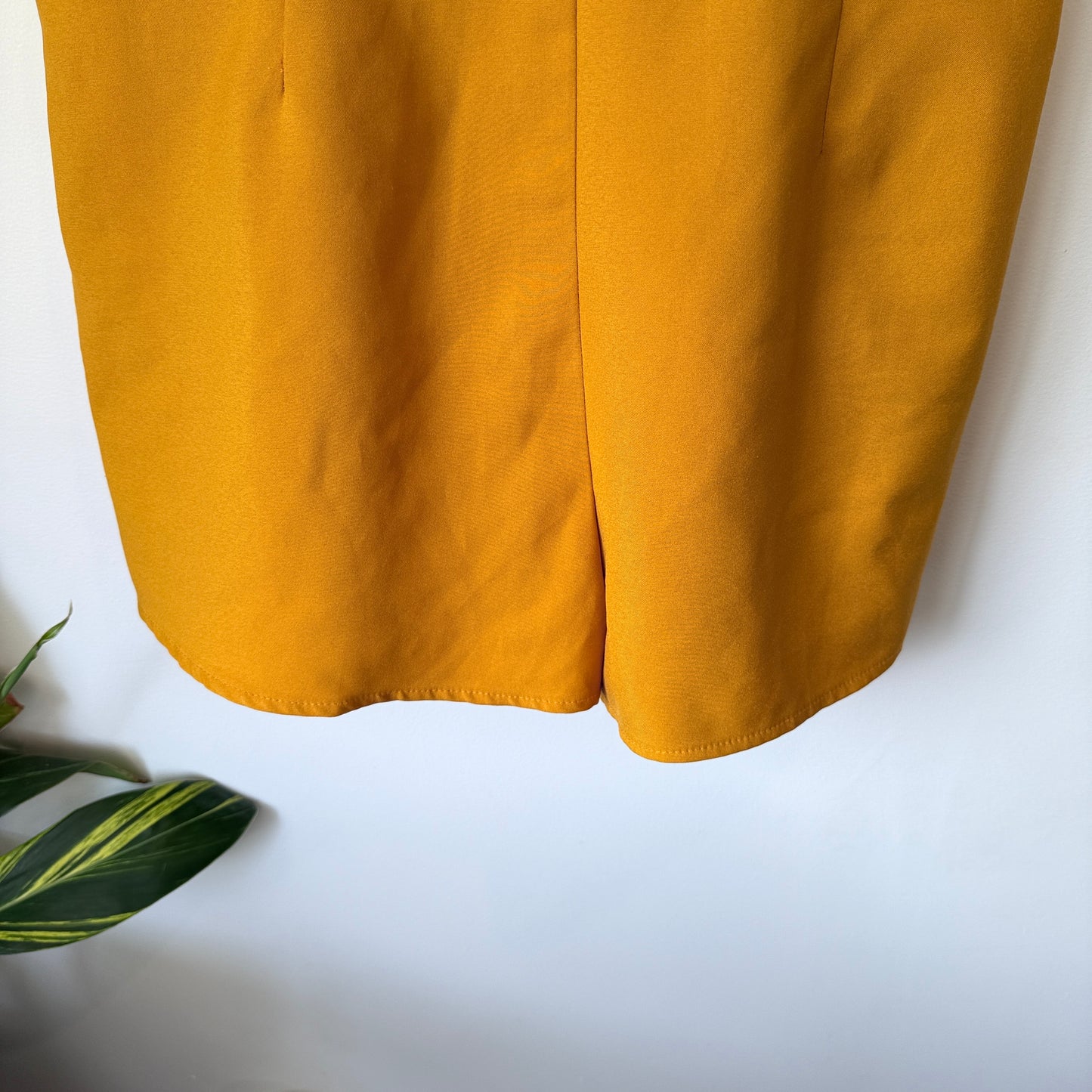 TEMT Size 14 Mustard Yellow Button-Up Short Jumpsuit