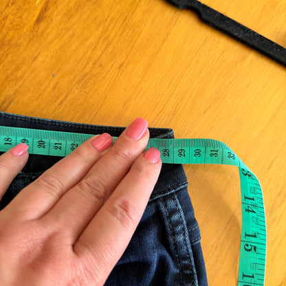 Women's Dark Wash Skinny Jeans with Split Hem Detail