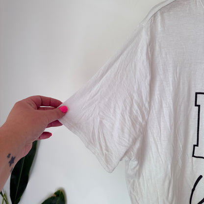 Valleygirl Size L White “BAE Watch” Graphic T-Shirt