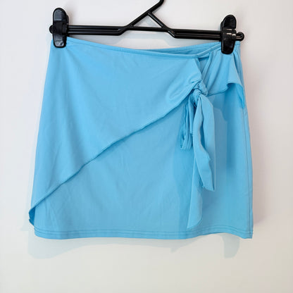 Glassons Blue Tie-Detail Mini Skirt - Size M