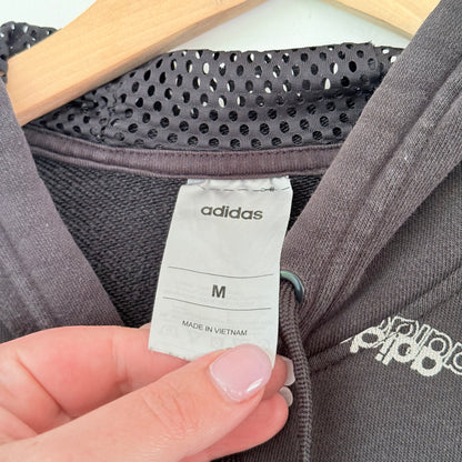 Adidas Favorites Black Hoodie – All-Over Logo Print Style , Size M