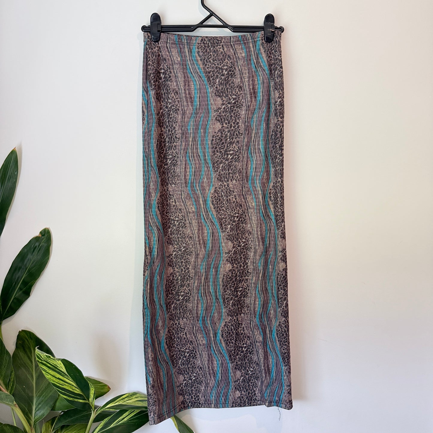 Glassons Abstract Leopard Print Mesh Maxi Skirt - Size M