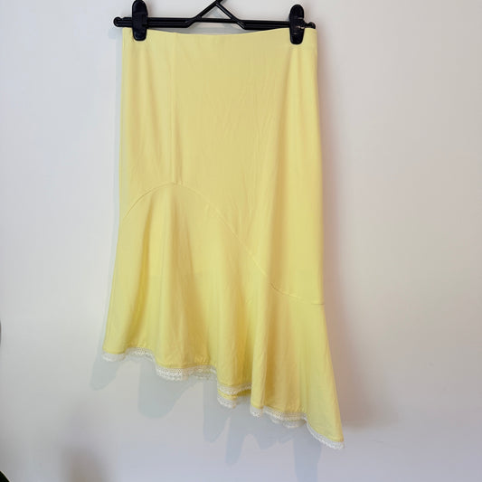 Glassons Asymmetrical Ruffle Skirt Yellow Size M