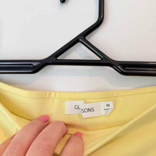 Glassons Asymmetrical Ruffle Skirt Yellow Size M