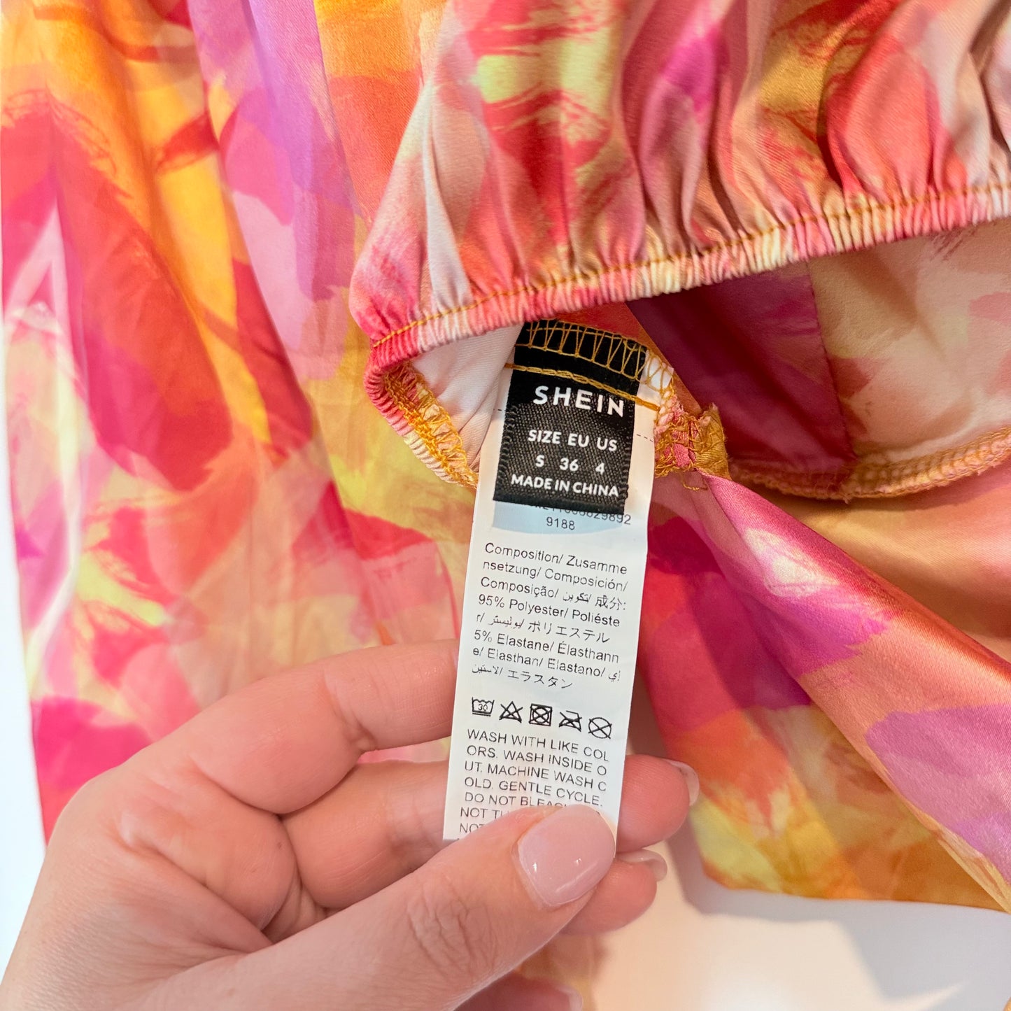 SHEIN Floral Print Wrap Top – Stylish & Flattering Fit, Size S