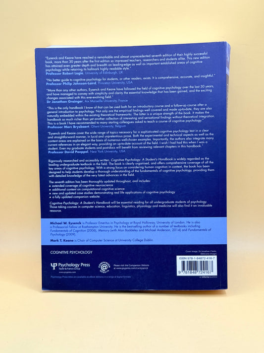 Cognitive Psychology: A Student’s Handbook (7th Edition) by Michael W. Eysenck & Mark T. Keane