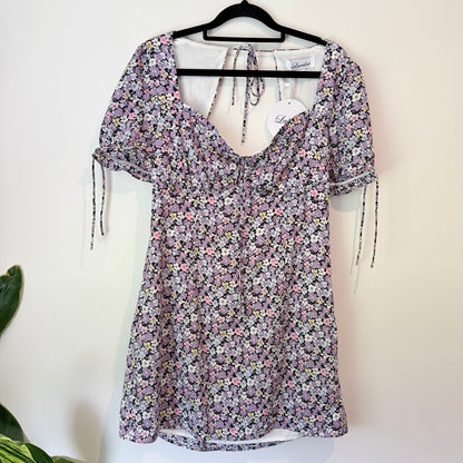 Showpo Felicity Dress Purple Floral Size 12