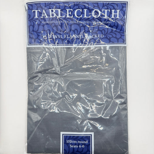 Round Vinyl Flannel-Backed Tablecloth 152cm
