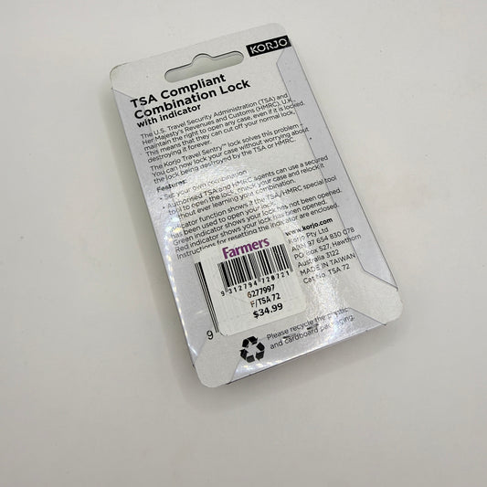 Korjo TSA Combination Lock – with Indicator