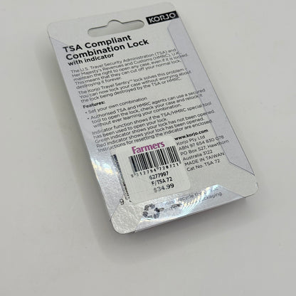 Korjo TSA Combination Lock with Indicator – Single