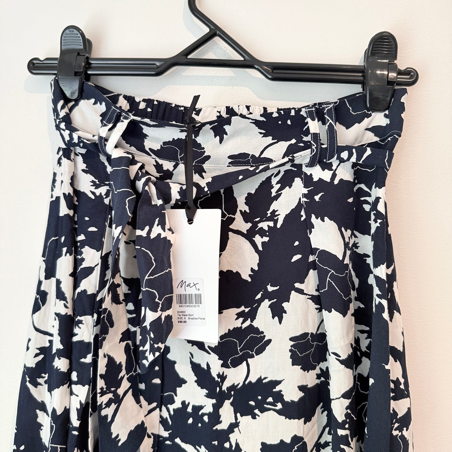 Max Tie Waist Skirt Shadow Floral Size 8