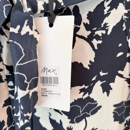 Max Tie Waist Skirt Shadow Floral Size 8