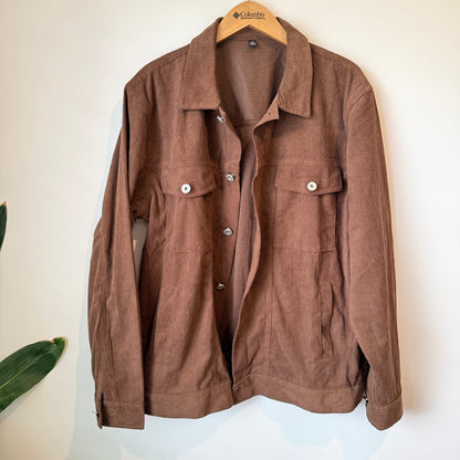 Unknown Brand Brown Corduroy Button-Up Jacket – Size XL