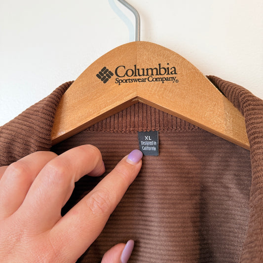 Unknown Brand Brown Corduroy Button-Up Jacket – Size XL