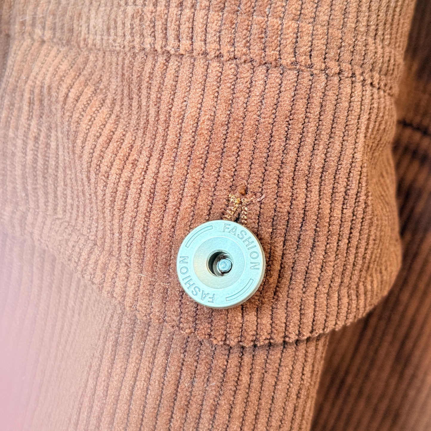 Unknown Brand Brown Corduroy Button-Up Jacket – Size XL