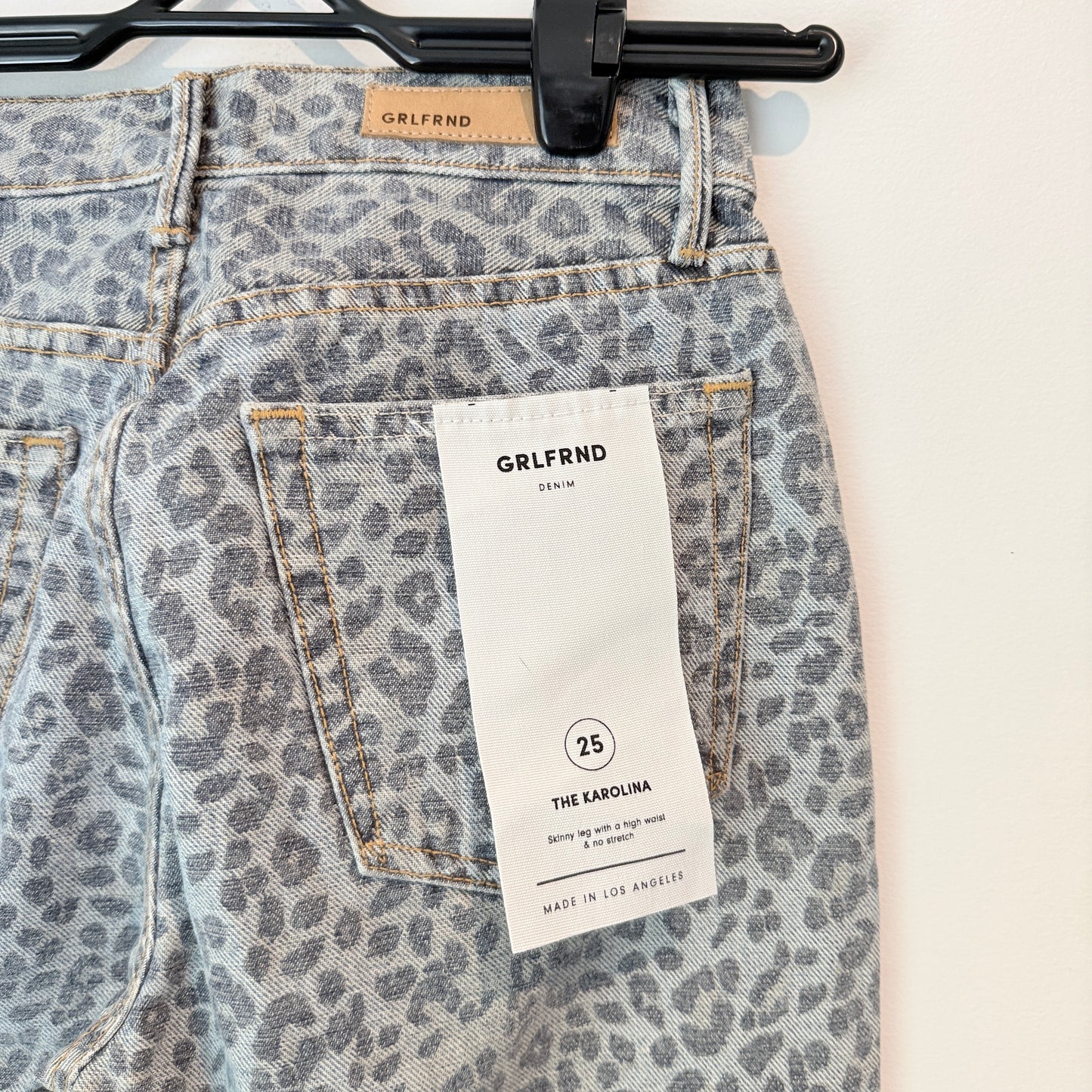 GRLFRND The Karolina High-Rise Skinny Jean - Leopard Print - Size 25