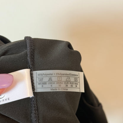 Naked Curve Lace & Faux Leather Zip Bodysuit – Black S