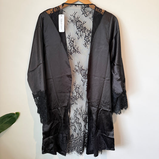 Naked Curve Black Lace Kimono Robe – M/L