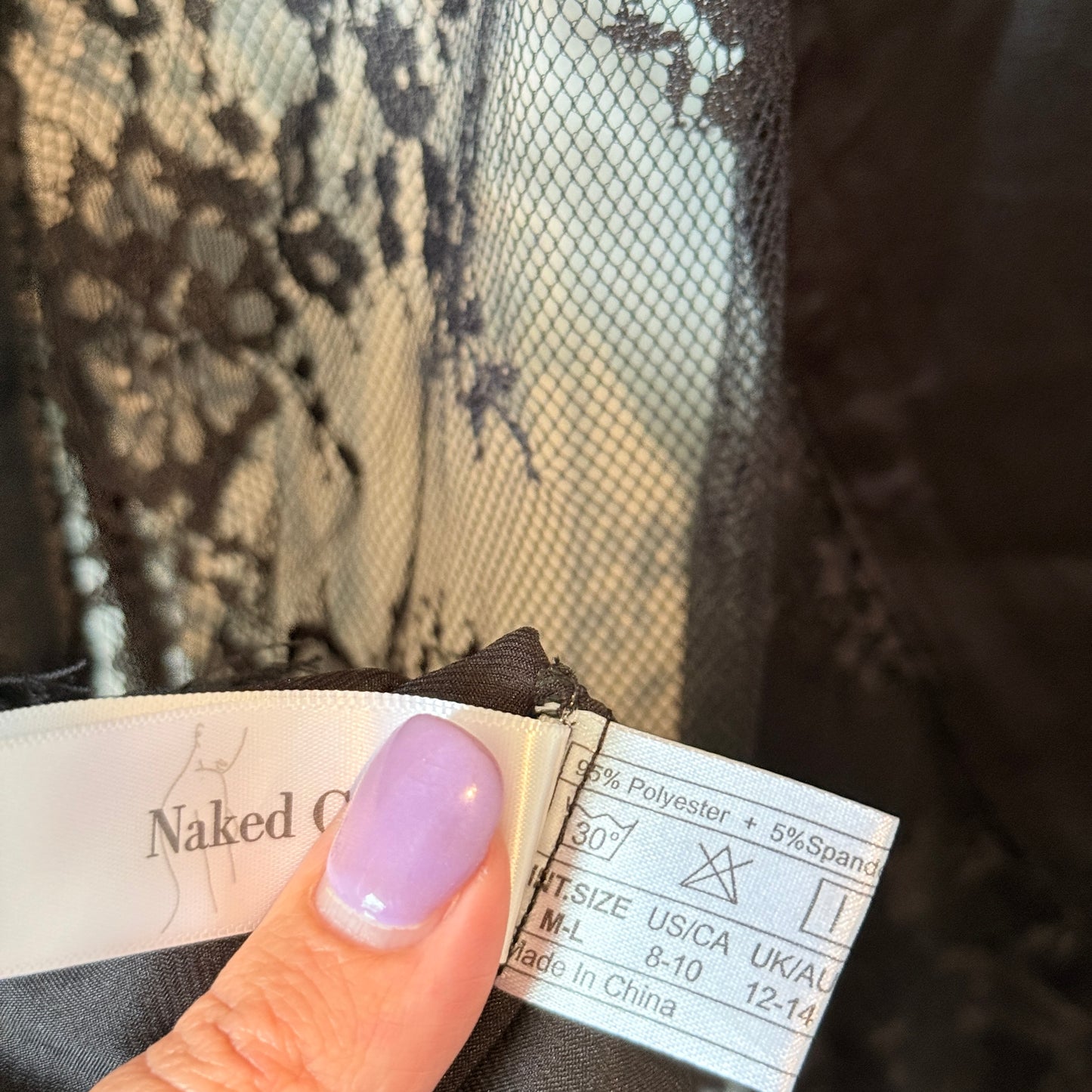 Naked Curve Black Lace Kimono Robe – M/L