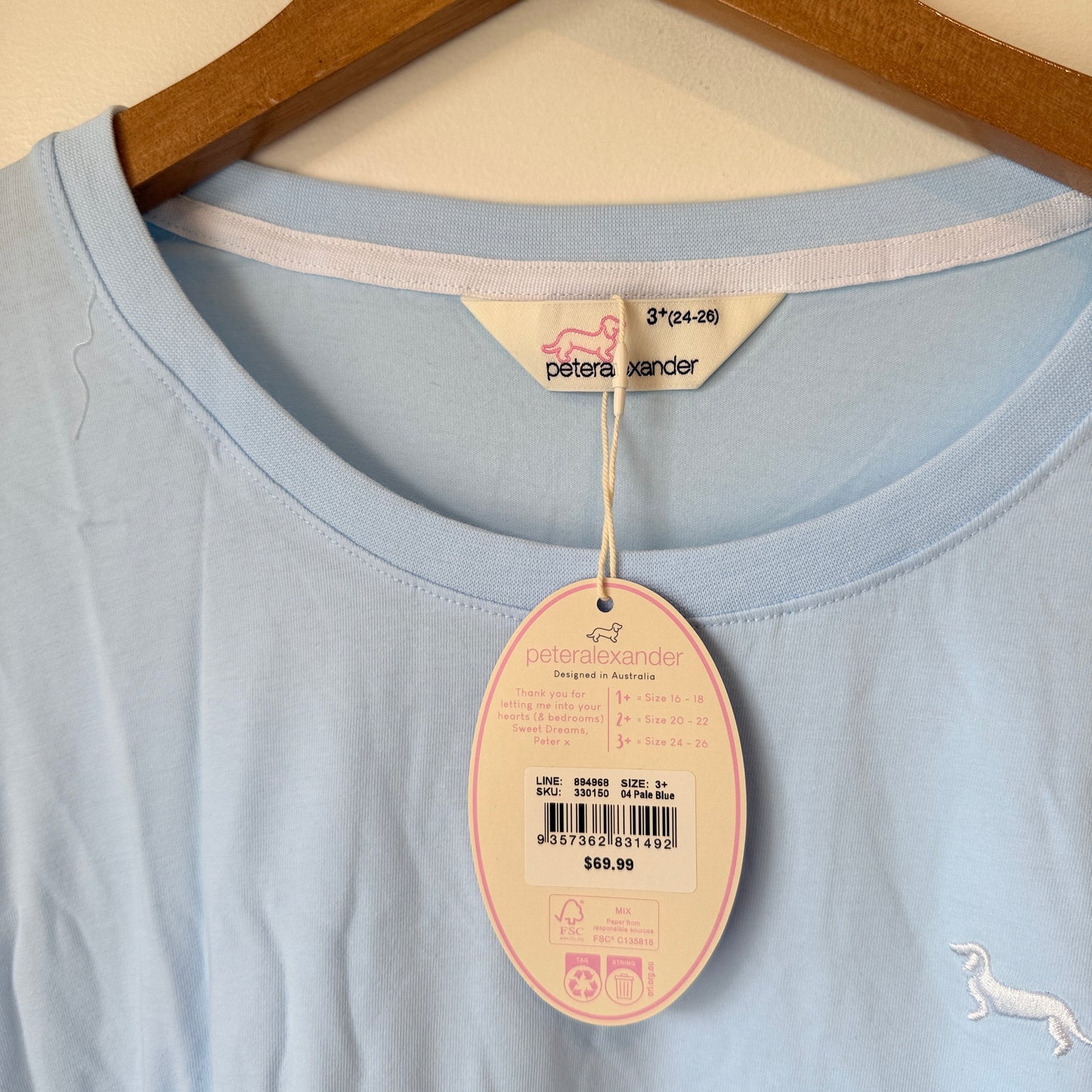 Peter Alexander Long Sleeve Top – Pale Blue 3+ (24-26)
