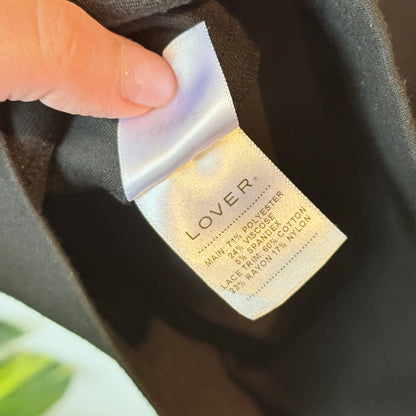 Lover The Panel Black Lace High-Neck Bodycon Dress - Size 6