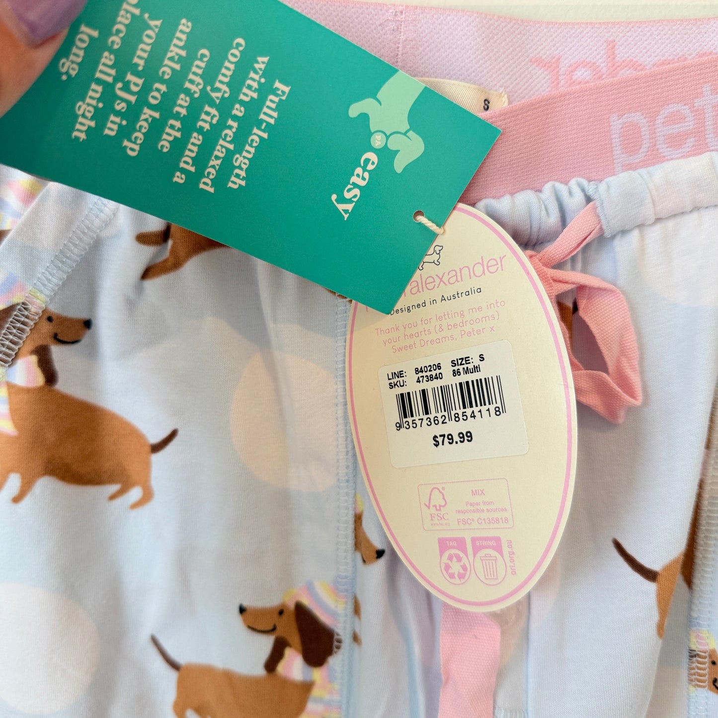 Peter Alexander Dachshund PJ Pants – Size S