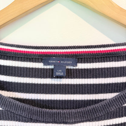 Tommy Hilfiger Ribbed Knit Striped Sweater Dress – Size L