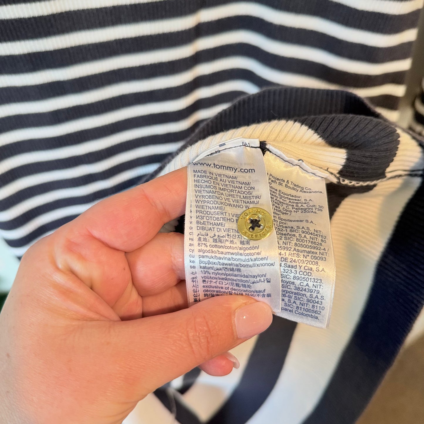 Tommy Hilfiger Ribbed Knit Striped Sweater Dress – Size L