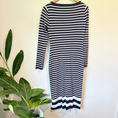Tommy Hilfiger Ribbed Knit Striped Sweater Dress – Size L