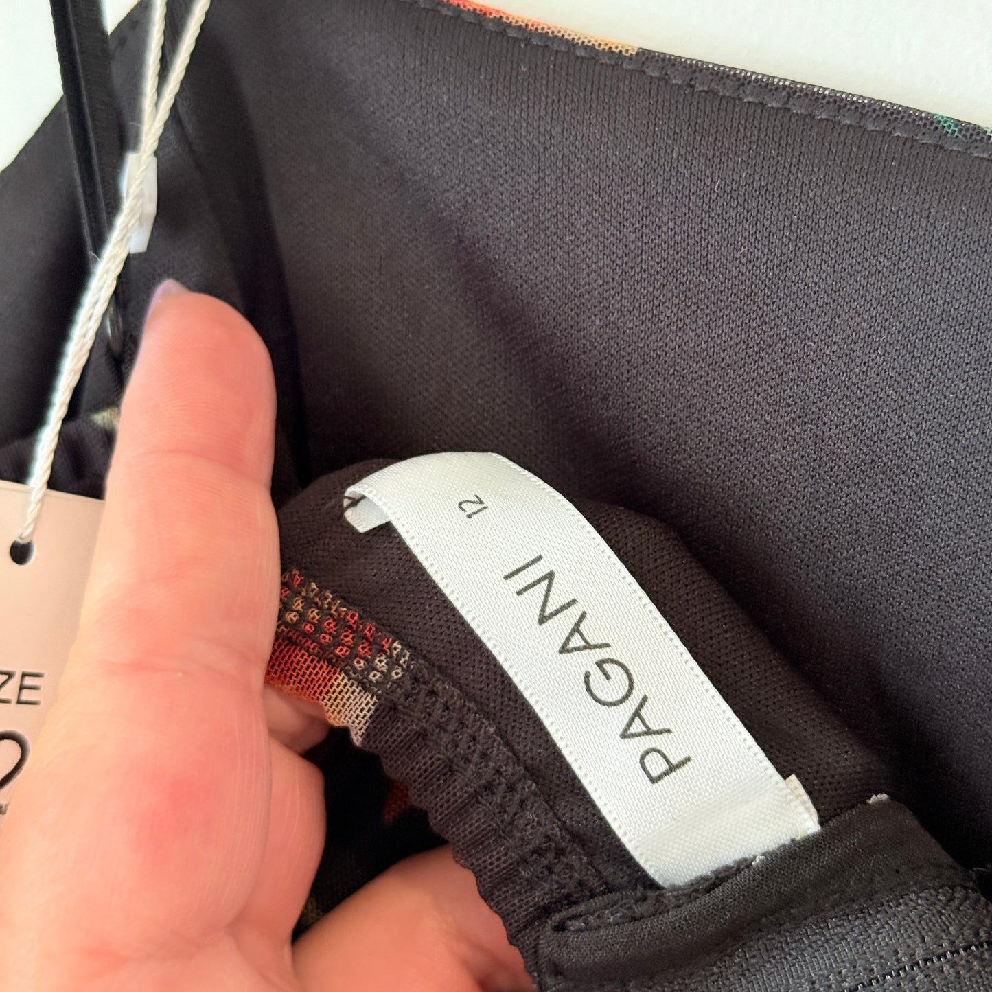 Pagani Floral Mesh Ruched Midi Dress – Size 12