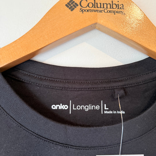 Anko Longline Black Long Sleeve Tee – Size L
