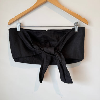 Superette Black Tie-Front Crop Top – Size 12