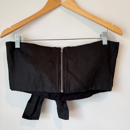 Superette Black Tie-Front Crop Top – Size 12
