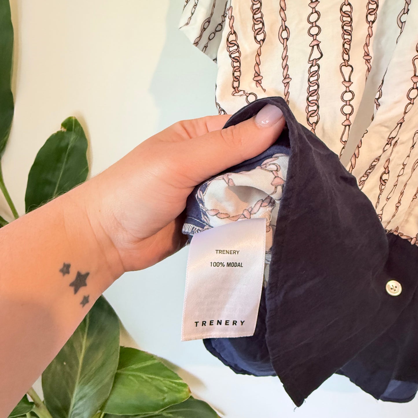 Trenery Women’s Chain Print Modal Shirt – Size L