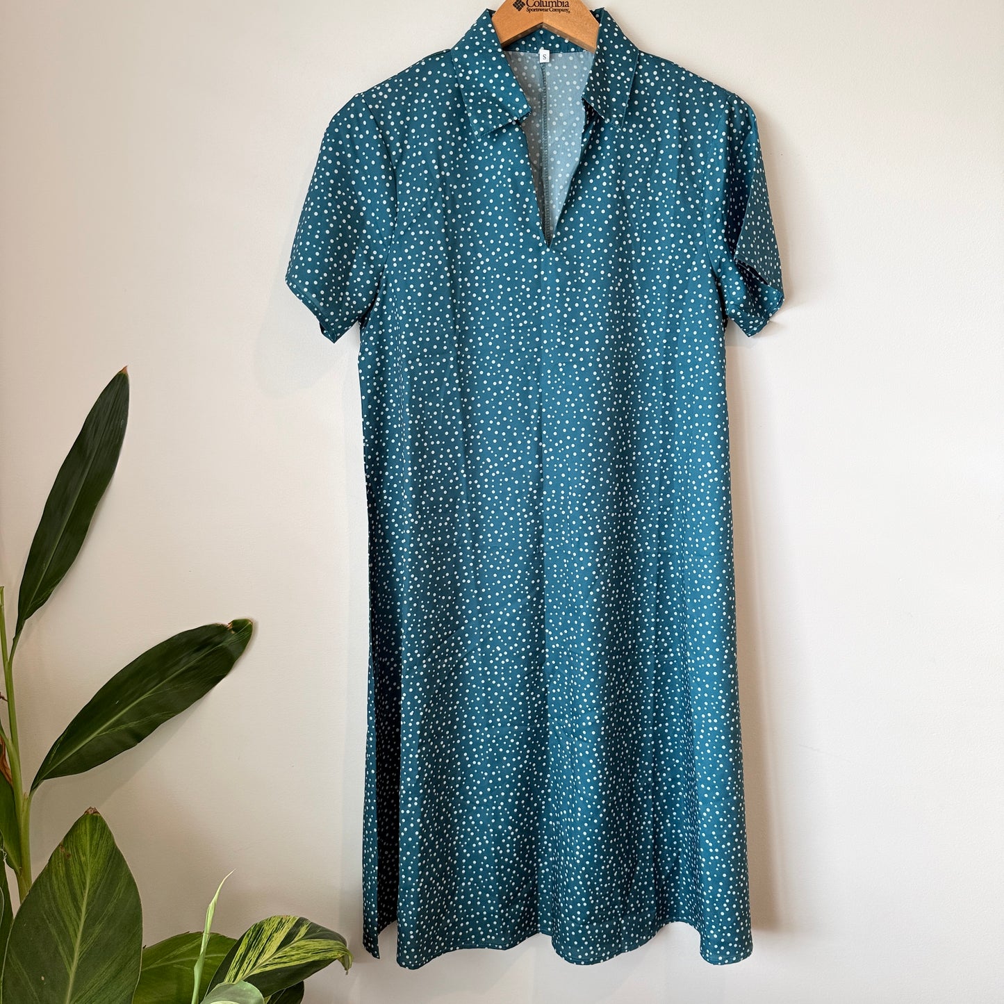 Unbranded Teal Polka Dot Short Sleeve Dress – Size S