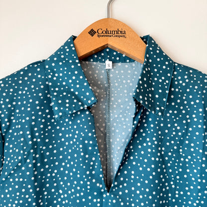 Unbranded Teal Polka Dot Short Sleeve Dress – Size S