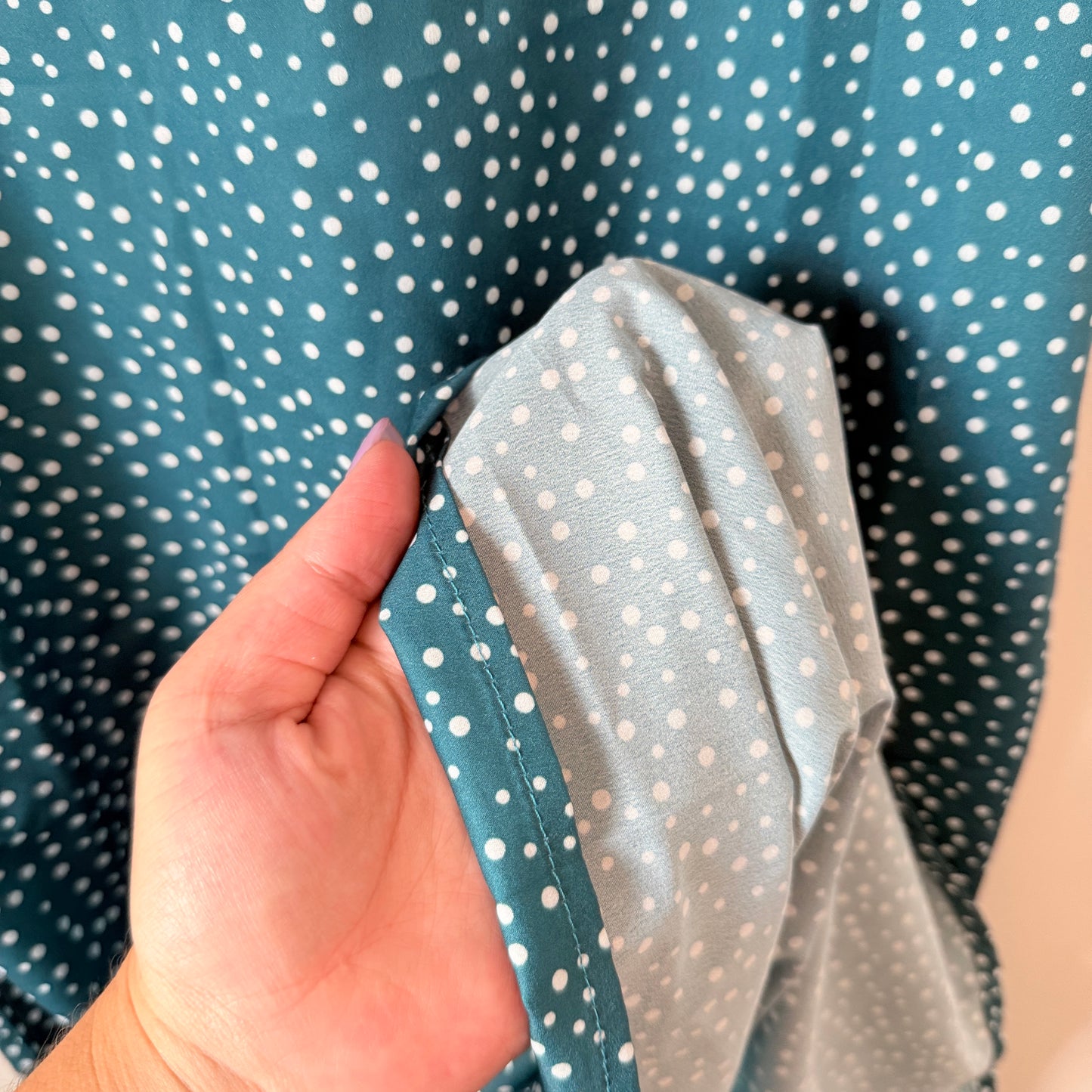 Unbranded Teal Polka Dot Short Sleeve Dress – Size S