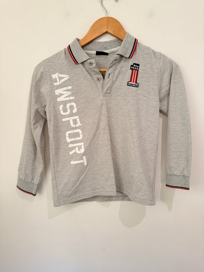 Another Wish Size U/Arm to U/Arm 40cm Long-Sleeve Polo Shirt
