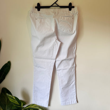 Eurodit Pull-On Cropped Pants - White - Size 44