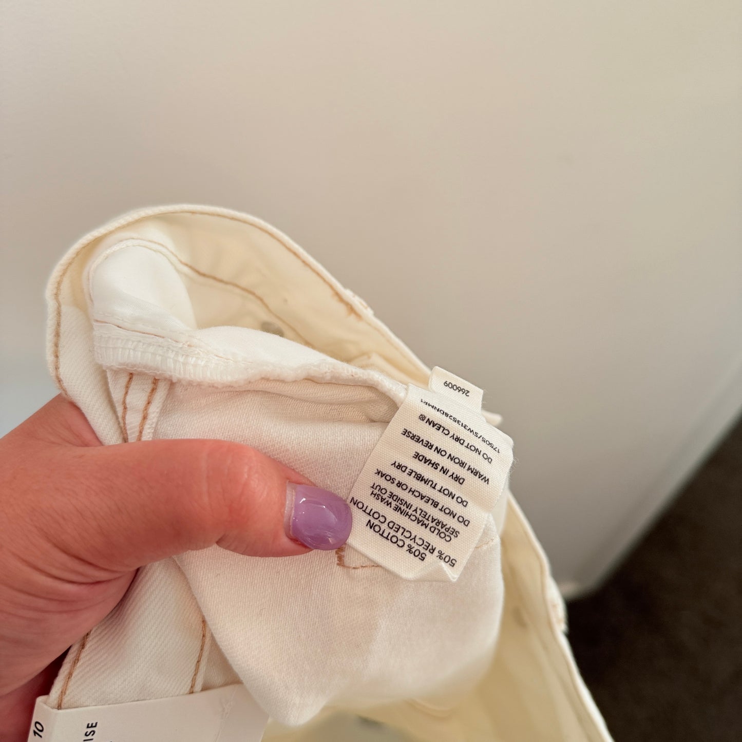 Glassons High Rise A-Line Denim Shorts (Milk) Size 10