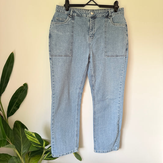 Emerge Denim Carpenter Style Jeans - Light Wash - Size 14