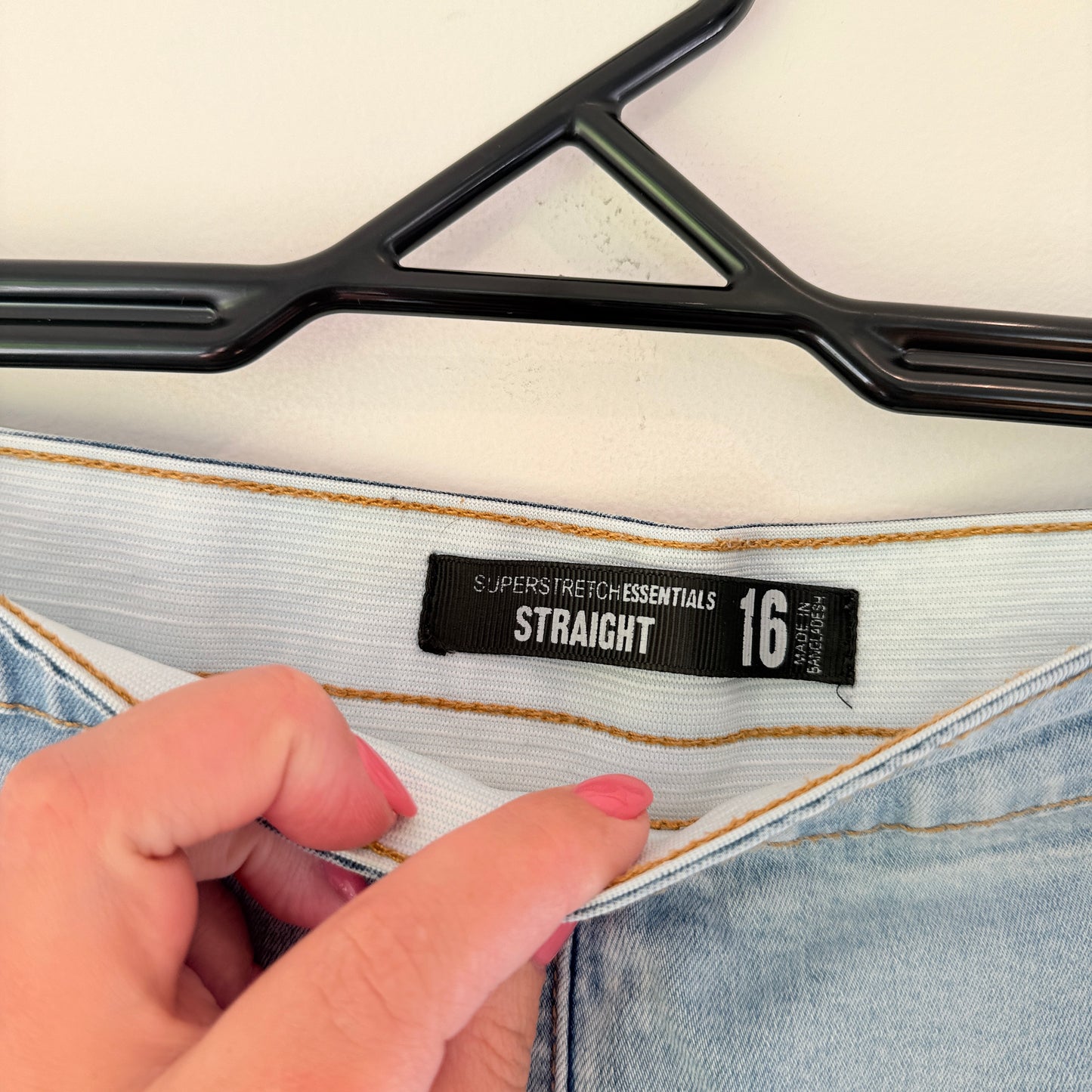 Superslim Essentials Straight Leg Jeans - Light Wash - Size 16