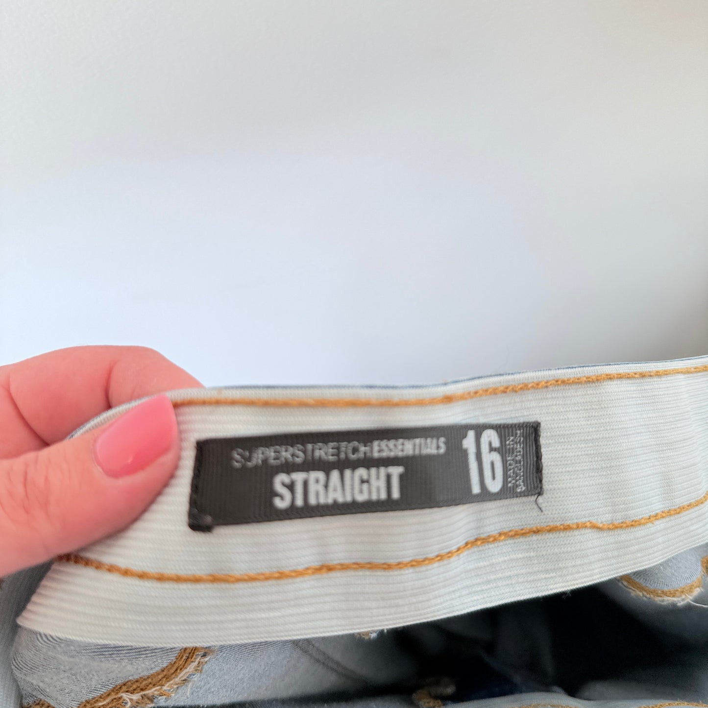 Superslim Essentials Straight Leg Jeans - Light Wash - Size 16