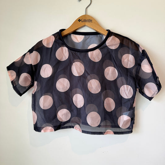 Etam Weekend U/Arm to U/Arm 49cm Mesh Polka Dot Crop Top