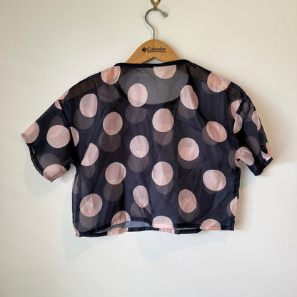 Etam Weekend U/Arm to U/Arm 49cm Mesh Polka Dot Crop Top