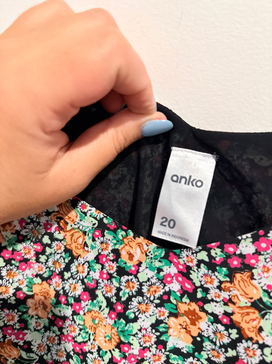 anko Size 20 Floral Print Camisole Top