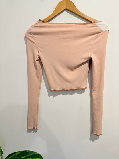 Shein Size XS Color-Block Seam Front Crop Top